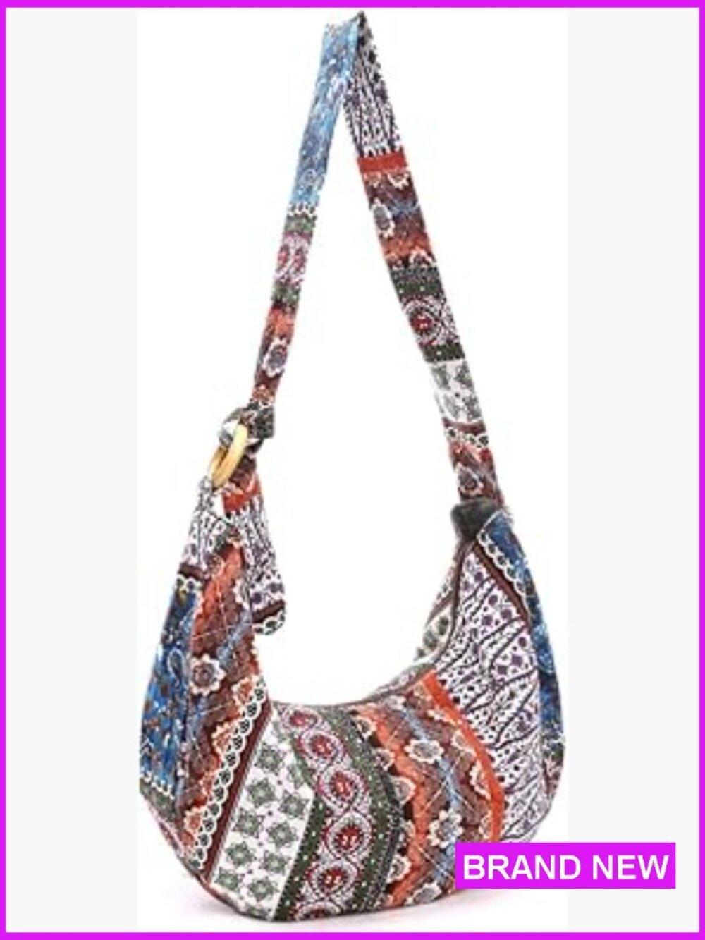 Bohemian Sling Crossbody Bag Lightweight Adjustable Shoulder Strap Hobo Purse